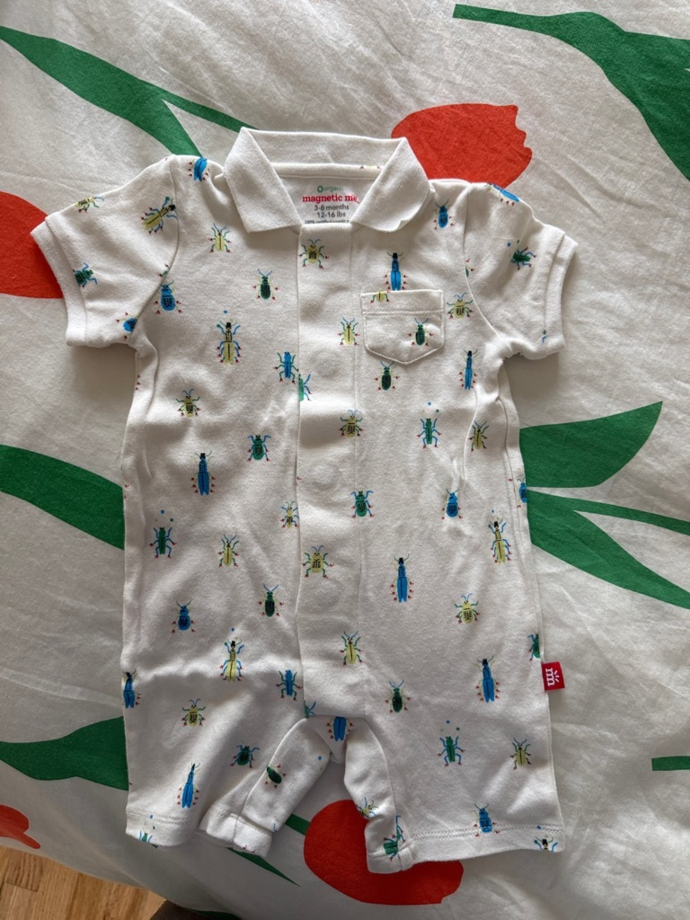 Magnetic Me Polo Romper with Insect Bug Print NWOT